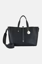 Women Solid Satchel Bag, Black