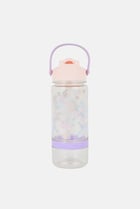 Plastic Butterfly Print Water Bottle With Snack Bottom 591 ml, Multicolor