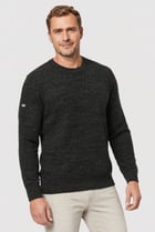 Men Crew Neck Long Sleeve Textured Sweater, Green