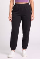 Women Regular Fit Solid Sweatpants, Black
