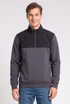 Men High Neck Plain Long Sleeve Half Zip Sweatshirts, Multicolor