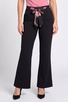Women Regular Fit Solid Flare Pants, Black