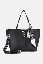 Women 2 Pieces Brand Logo Tote Bag Set, Black
