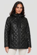 Women Quilted Puffer Jacket, Black