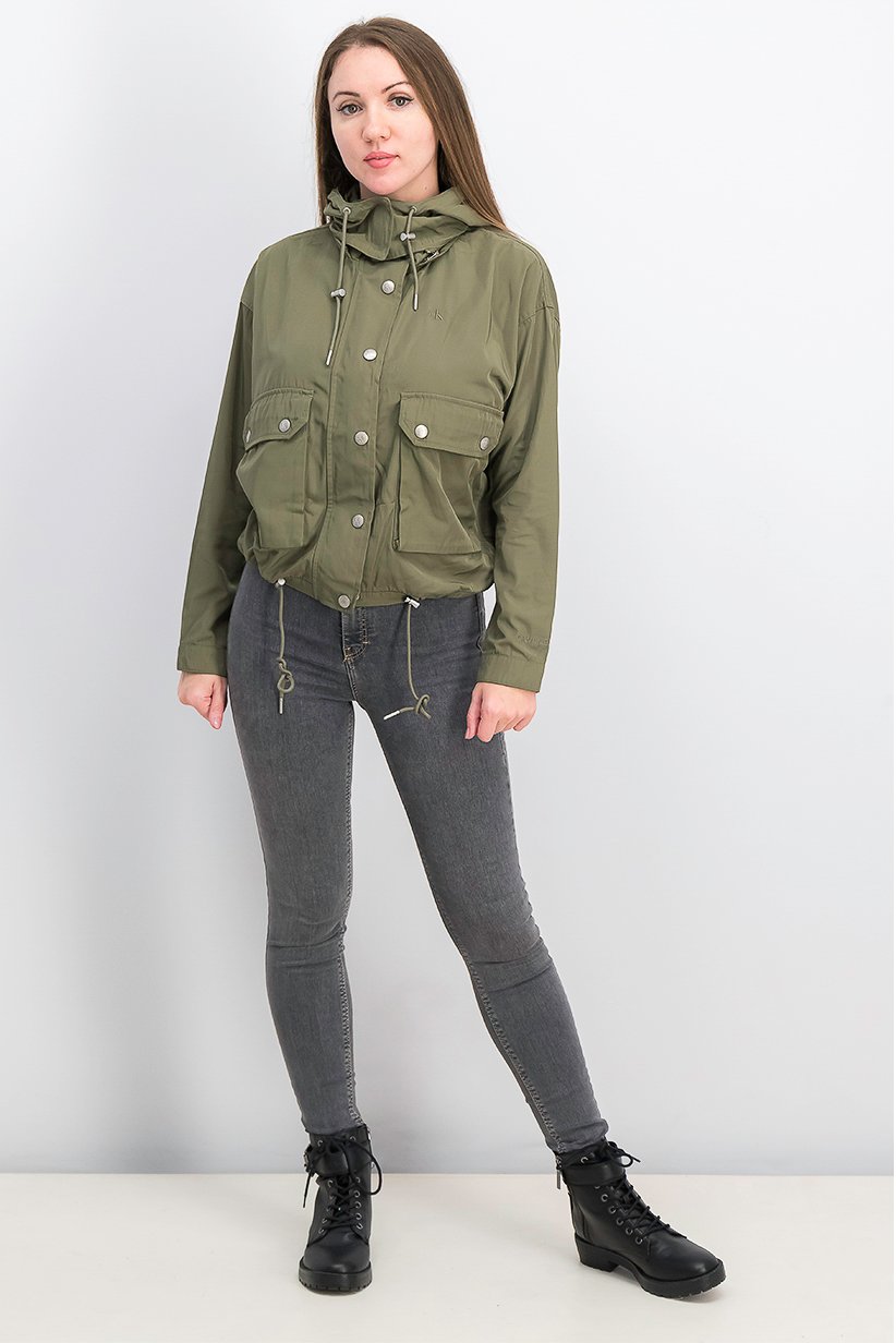 Buy Calvin Klein Calvin Klein Jeans Women Utility Cropped Jacket, Olive Online | Brands For Less