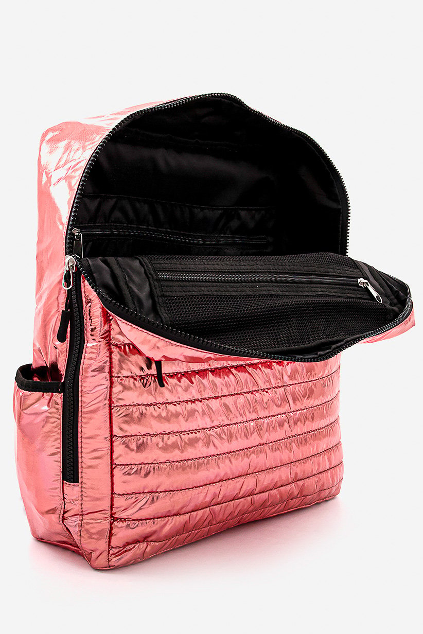 TAHARI WOOSTER BACKPACK in BLUSH METALLIC NWT TAHARI Wooster Quilted Backpack Blush Copper Metallic $99 | eBay main image 3