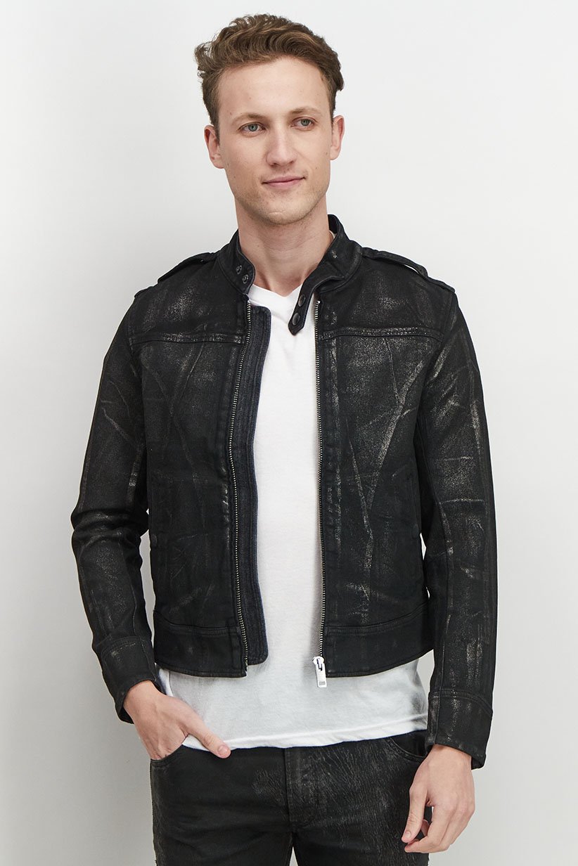 Veste Diesel En Denim Avec Col En Cuir - Taille XL, Bleu - Style Décontracté, état Comme Neuf
