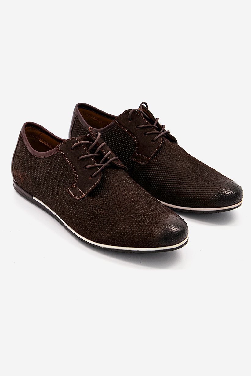 Buy Lasocki Men Leather Lace Up Casual Shoes, Brown Online  display picture 3
