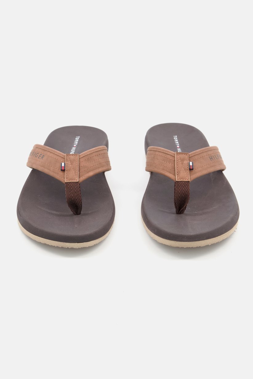 Tommy Hilfiger Brown Slip-On Indoor Slippers with Embossed Logo Tommy Hilfiger With Slip On Brown Slippers - ONLYBRANDSJO main image 4