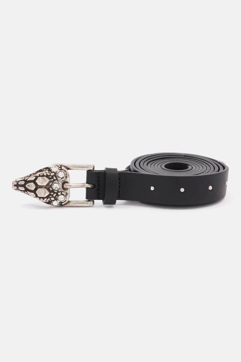 Buy The Kooples Women Skinny Leather Belt With Snake Buckle  display picture 2