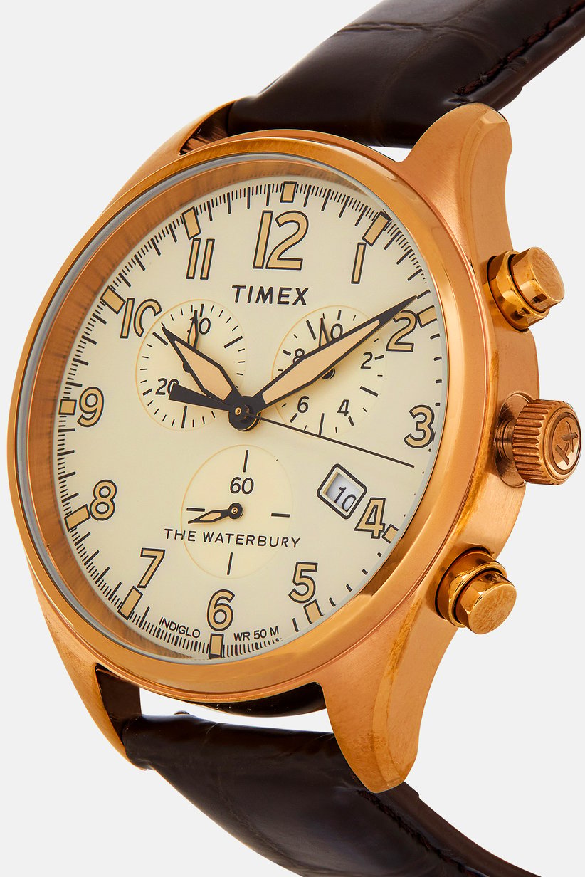 Men TW2R88300 The Waterbury Quartz Watch, Brown 4