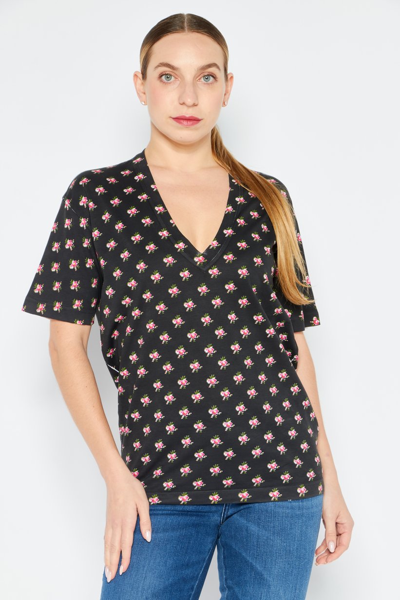 T-shirt Dsquared2 Femme - Col V Profond - Rouge Bordeaux - Coton - Taille S - Neuf Sans étiquette