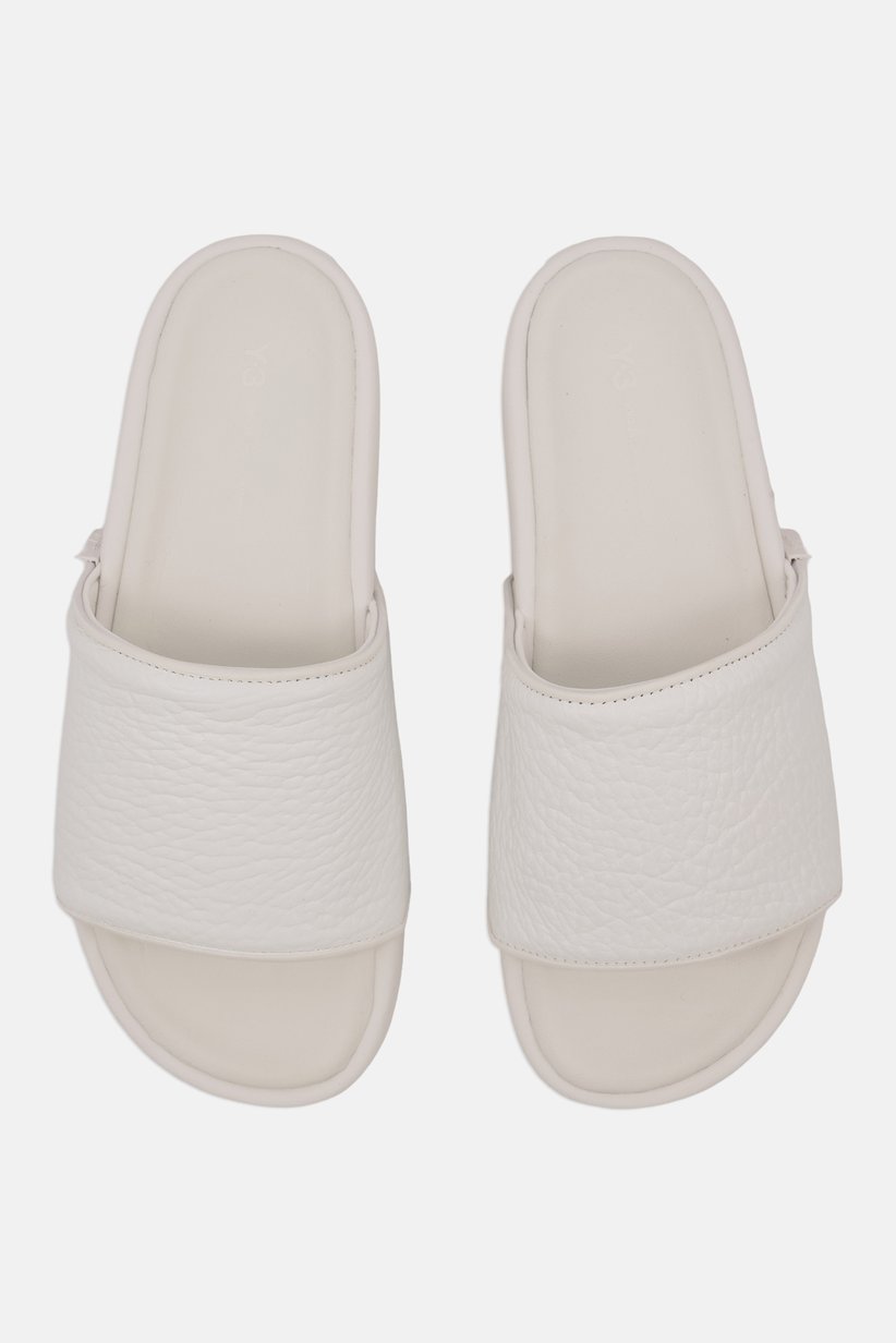 Y-3 Yohji Yamamoto White Slide Sandals | Men’s Size 8 Y-3 YOHJI YAMAMOTO ADIDAS WHITE LEATHER PLATFORM SLIDES  main image 4