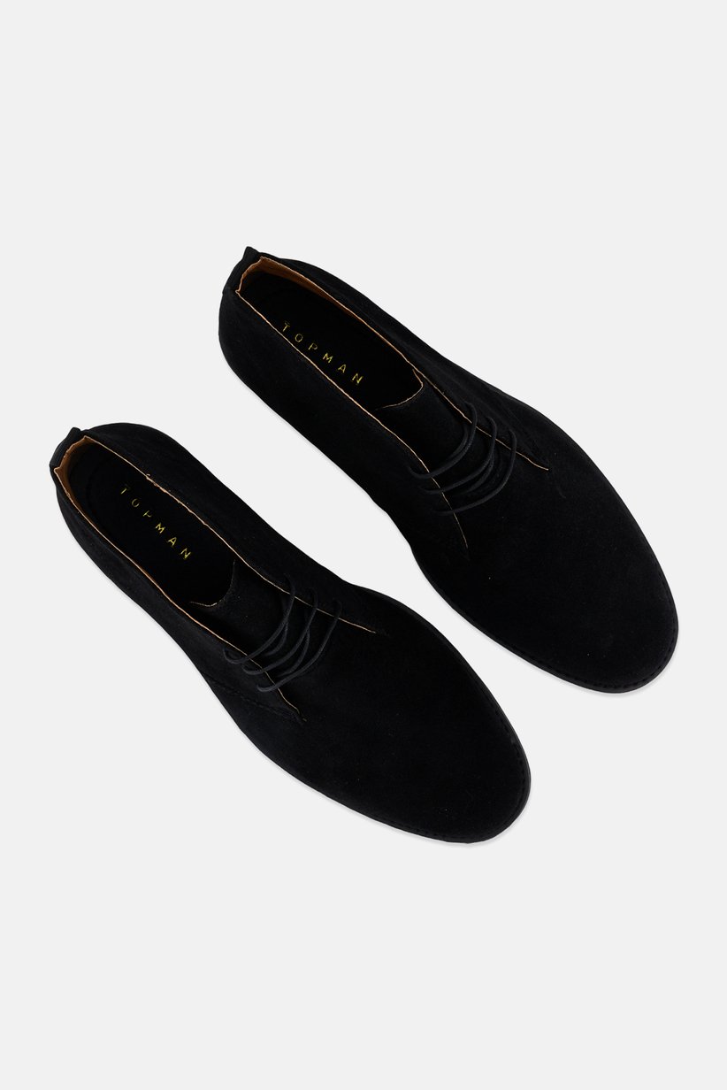 Buy Topman Men Slip On Suede Ankle Boots, Black Online 