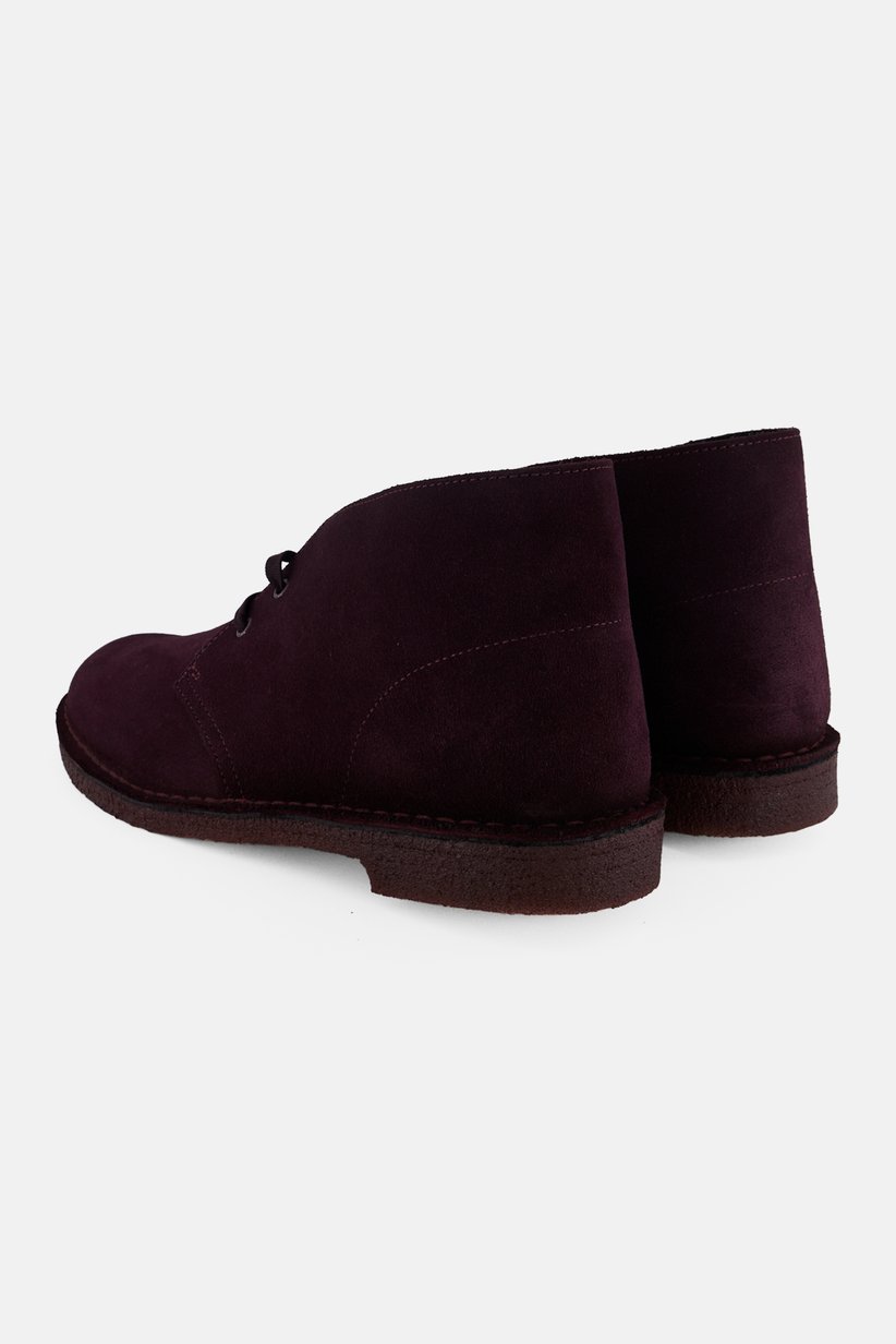 Men Standard Desert Lace Up Ankle Boots, Burgundy 2