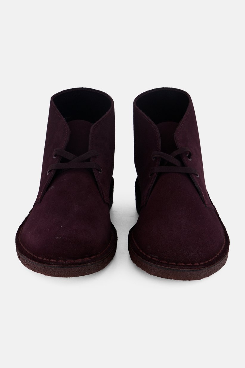 Men Standard Desert Lace Up Ankle Boots, Burgundy 3