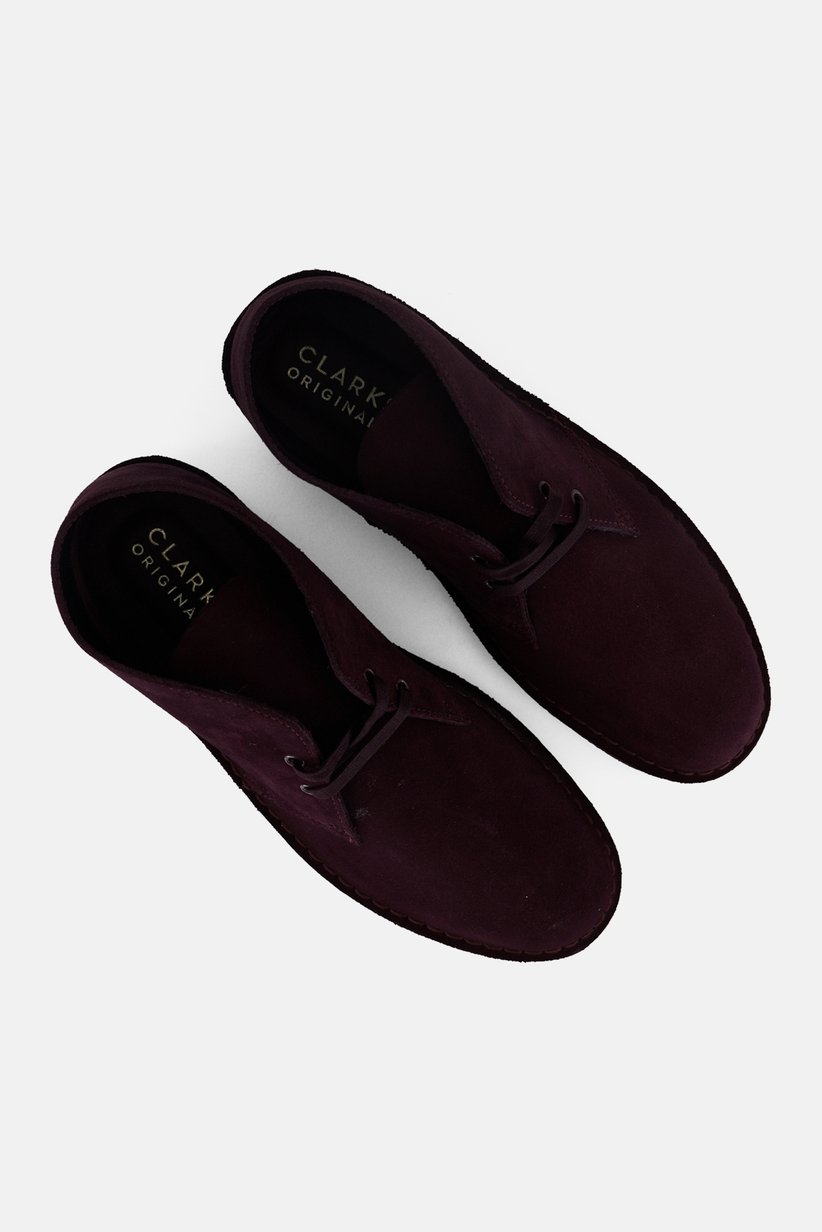 Men Standard Desert Lace Up Ankle Boots, Burgundy 4