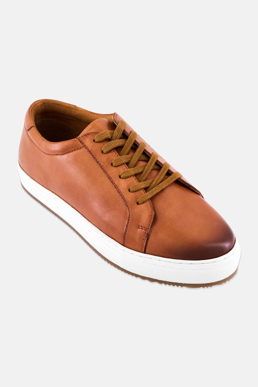 Kenneth Cole Tan Leather Casual Lace-Up Sneakers Kenneth Cole Reaction Sprinter Sneaker Men main image 3