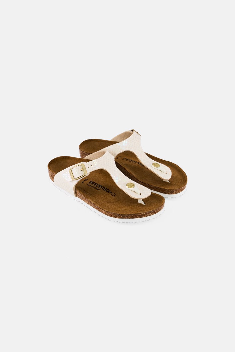 Birkenstock Kids Sandals in Cream and Brown BIRKENSTOCK Kids Boston Clog Sandals in Beige | Childsplay  main image 4