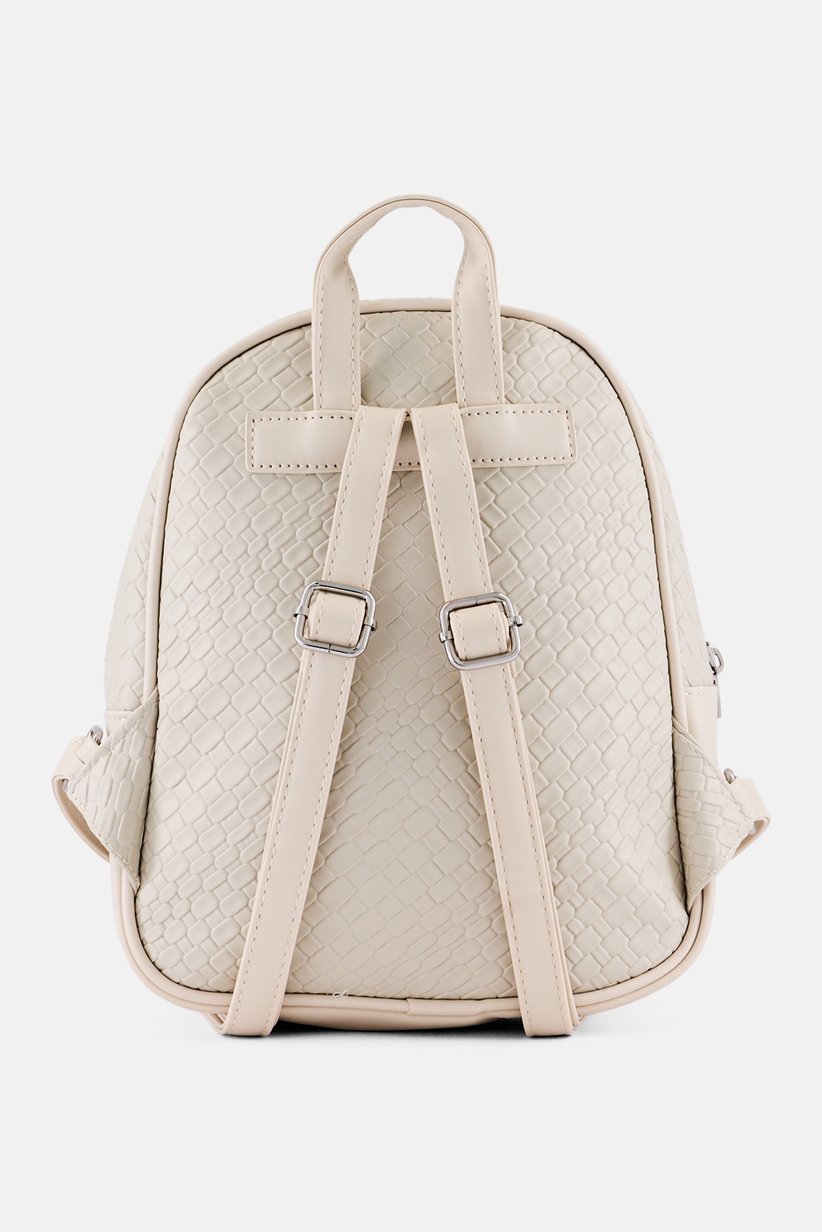 London Fog Backpack Womens Medium Stone Bowery Woven Faux Leather Logo‎ NWT Buy London Fog Women Bowery Medium Woven Backpack, Stone  main image 3