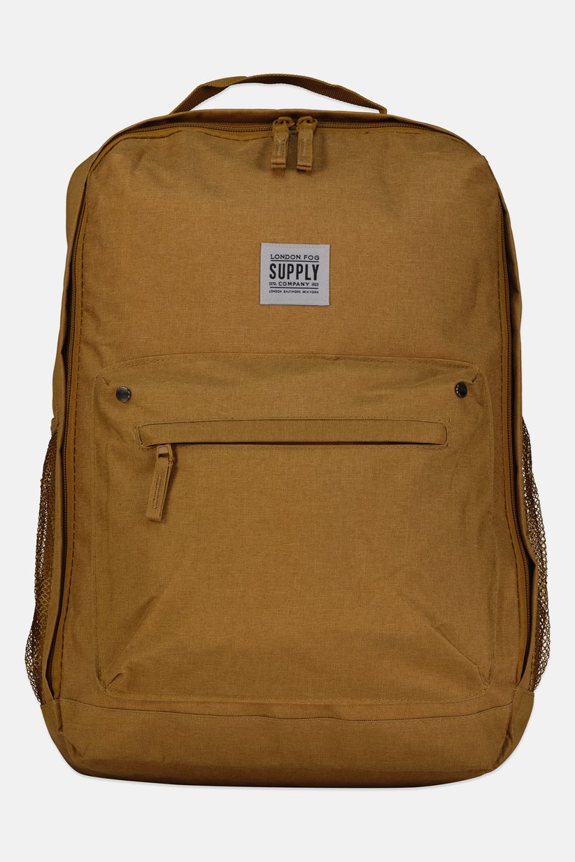 Buy London Fog Men Brand Logo Backpack, Light Brown Online  display picture 3