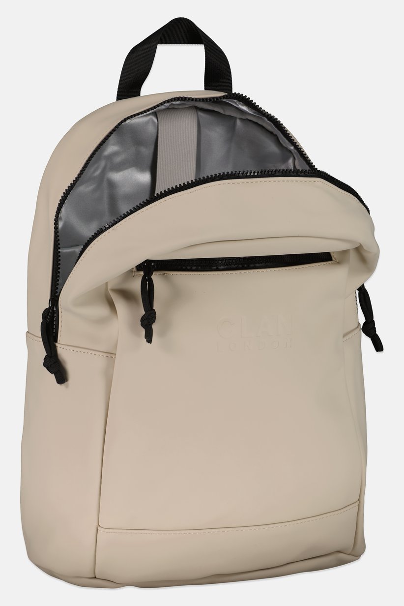 Buy Clan London Women Brand Logo Backpack, Cream Online  display picture 3