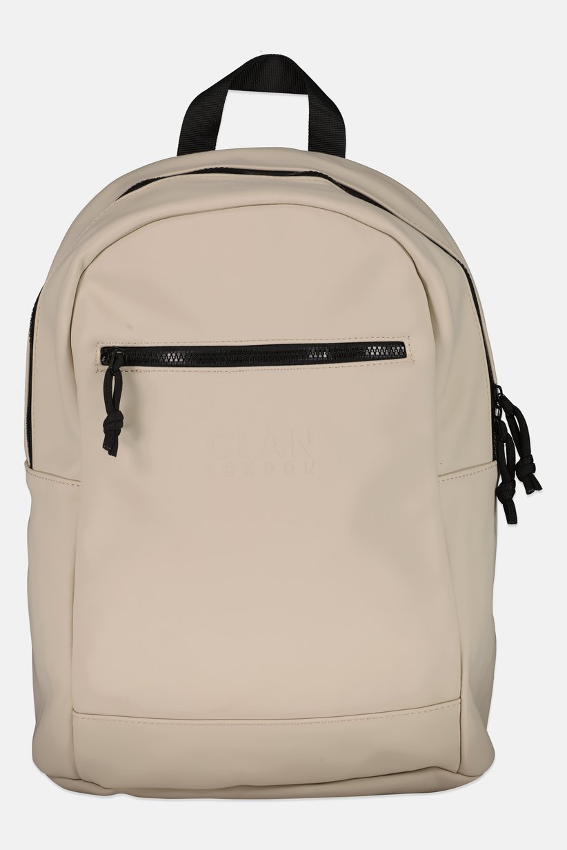Buy Clan London Women Brand Logo Backpack, Cream Online  display picture 2