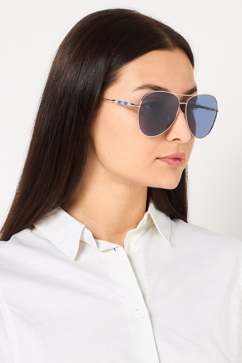 NWT Carolina Herrera CH 0034/S Gold Aviator 64mm Sunglasses Carolina Herrera CH 0034/S Sunglasses | FREE Shipping main image 3