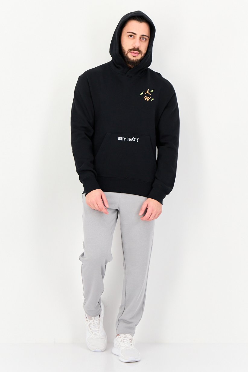 Men Sportswear Fit Long Sleeve Outdoor Hoodie, Black 4