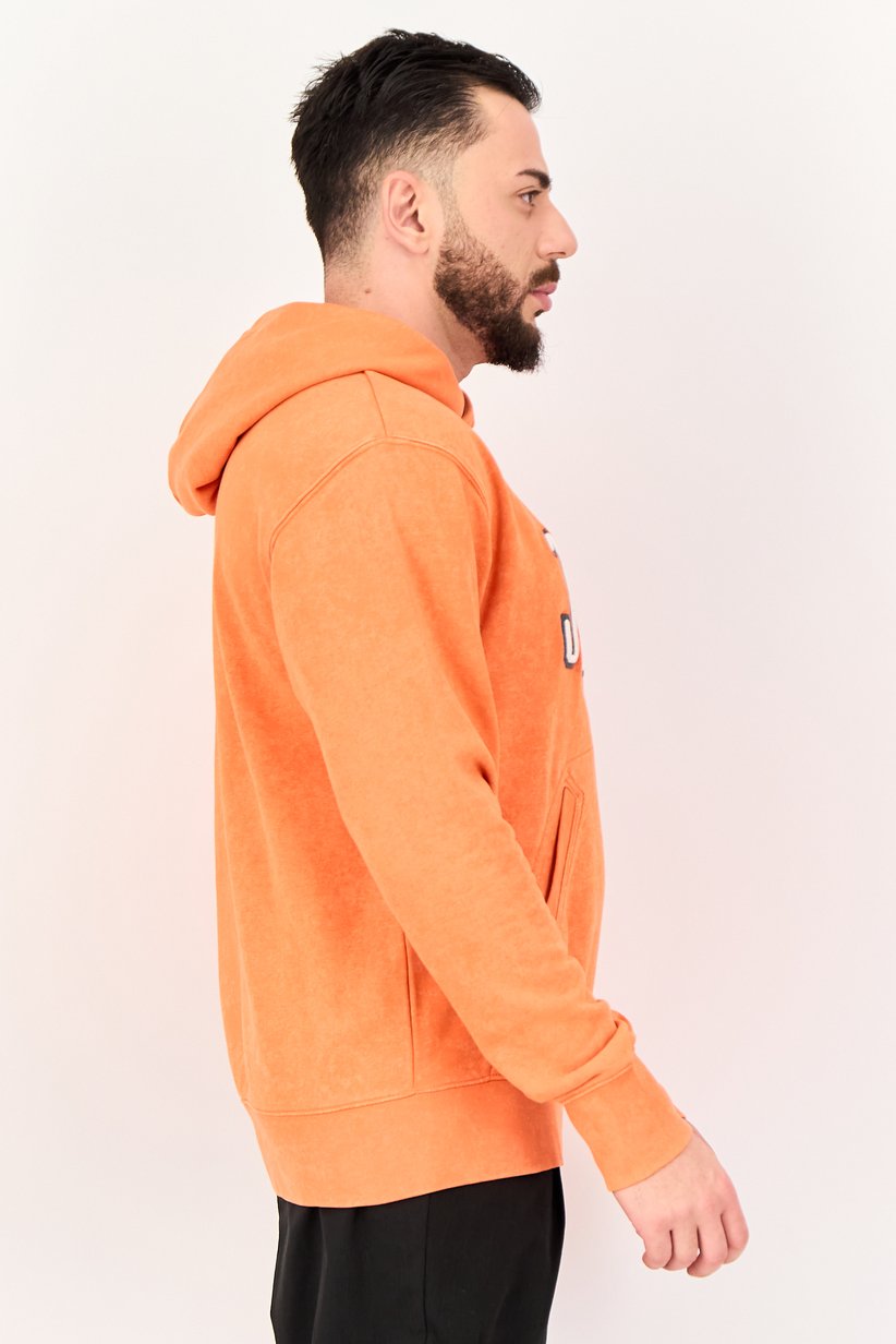 Men Sportswear Fit Long Sleeve Outdoor Hoodies, Orange 2
