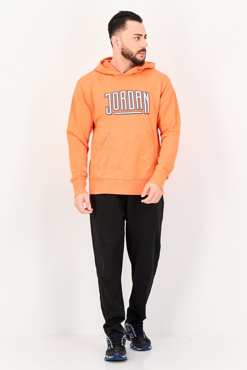 Men Sportswear Fit Long Sleeve Outdoor Hoodies, Orange 4