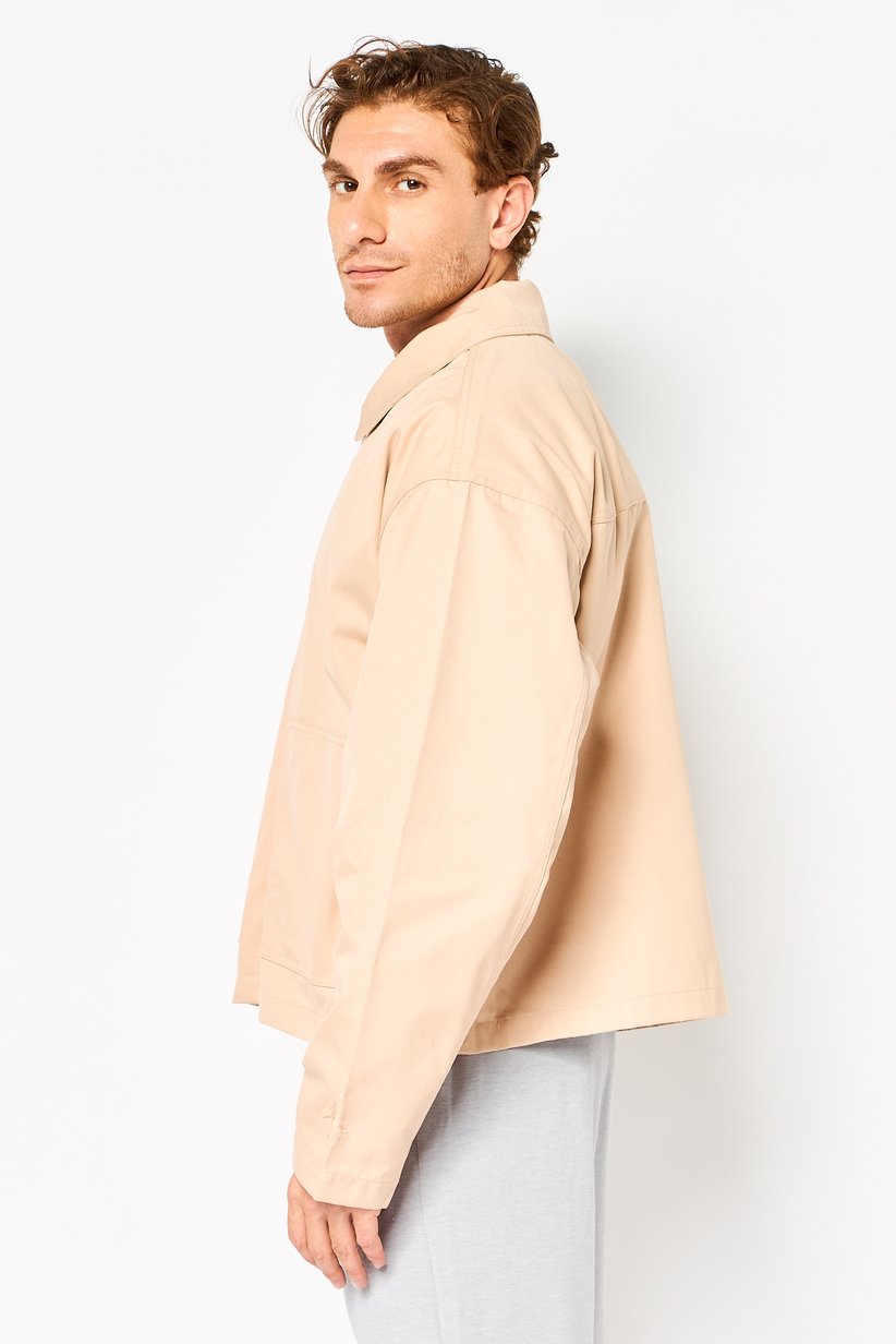 Men Sportswear Fit Long Sleeve Outdoor jacket, Beige 4