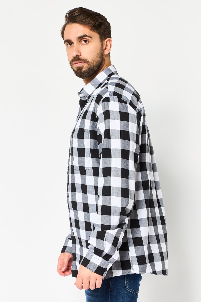 Buy Celio* Men regular Fit Plaid Long Sleeve Casual Shirt, Multicolor Online | Brands For Less