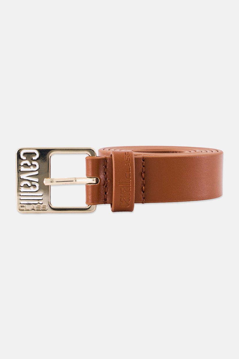 Buy Cavalli Class Women Brand Logo Leather Belt, Brown  display picture 3