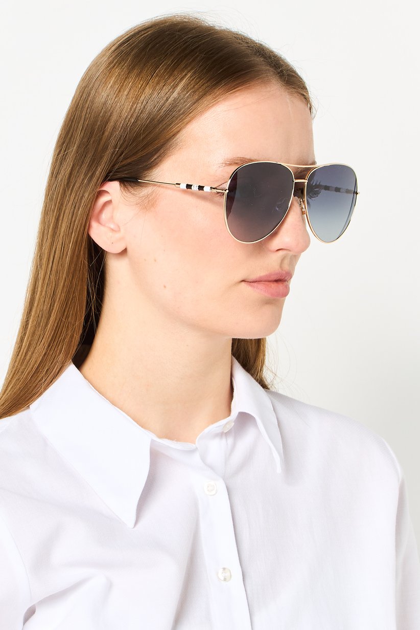 NWT Carolina Herrera CH 0034/S Gold Aviator 64mm Sunglasses Carolina Herrera CH 0034/S Sunglasses | FREE Shipping main image 2