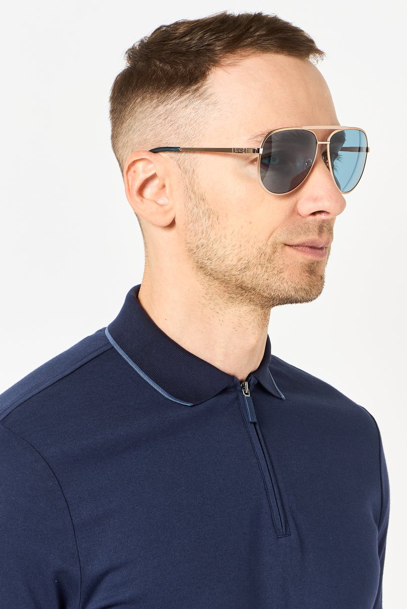 Buy Guess Men GU00209/S Aviator Sunglasses, Gold Online  display picture 3
