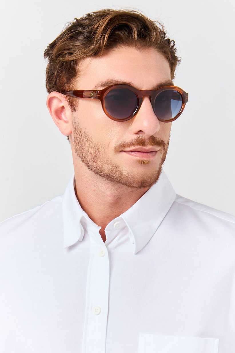 Buy Guess Men GU00205 48W Round Sunglasses, Brown Online  display picture 3