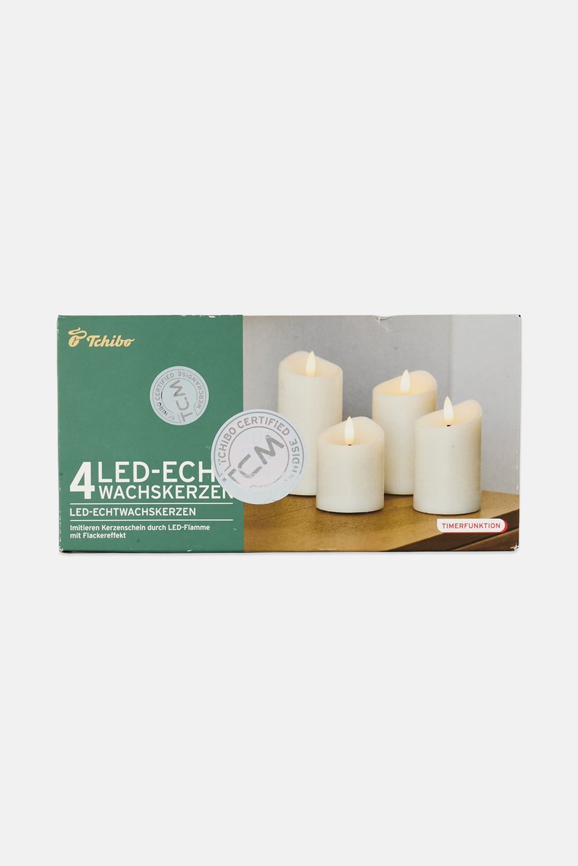 Buy Tchibo 4 Pieces LED Real Candles, Cream Online