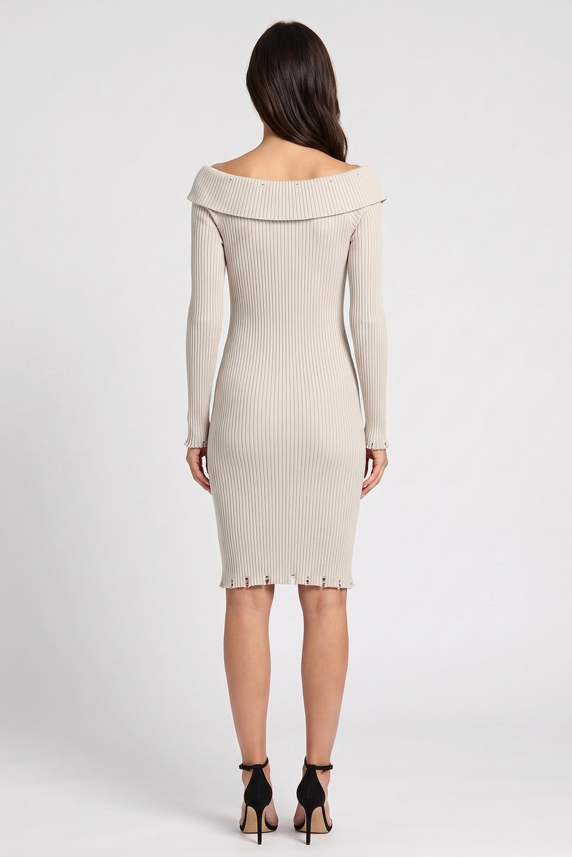 Buy Cropp Women Textured Casual Mini Dress, Light Grey Online