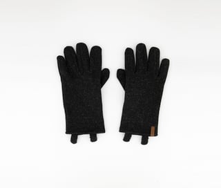 Men Knitted Fleece Gloves, Black