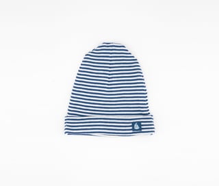Baby Boys Striped Beanie, Navy and White