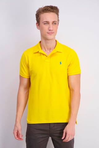 Polo Ralph Lauren Men Slim,Fit Polo Shirt, Yellow
