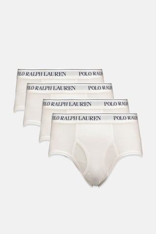 Polo Ralph Lauren Men 4 Pieces Brand Logo Brief, White