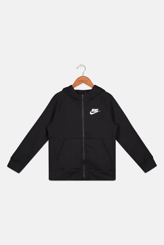 Kids Girl Long Sleeve Brand Logo Full Zip Outdoor Sweatshirt, Black
