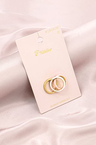 Women 3 Pack Fashion Rings, Gold