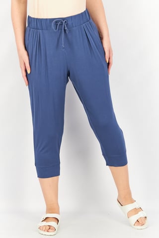 Women Comfort Fit Solid Pull On Pants, Navy