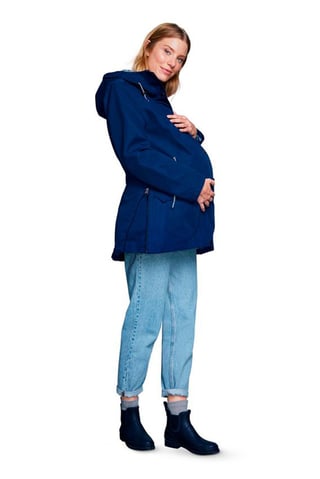 Maternity Solid Rain Jacket, Navy