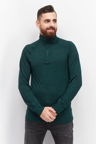 Men Sportswear FIT 1/4 Zip Long Sleeve Training T Shirt, Sage Green