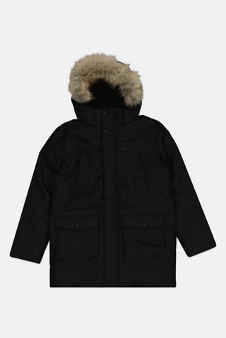 Kids Boy Brand Logo Parka Jacket, Black