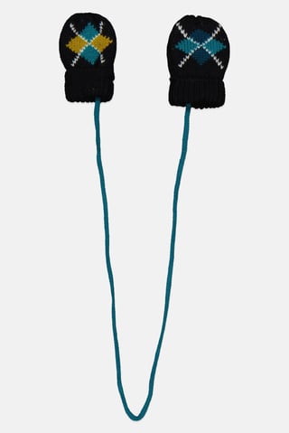 Toddlers Boy 1 Pair Knitted Gloves, Navy Combo